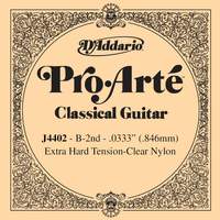 D'Addario J4402 Pro-Arte Nylon Classical Guitar Single String, Extra-Hard Tension, Second String