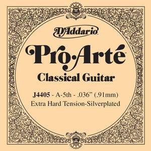 D'Addario J4405 Pro-Arte Nylon Classical Guitar Single String, Extra-hardTension, Fifth String