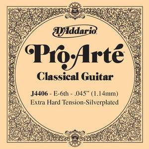 D'Addario J4406 Pro-Arte Nylon Classical Guitar Single String, Extra-hard Tension, Sixth String