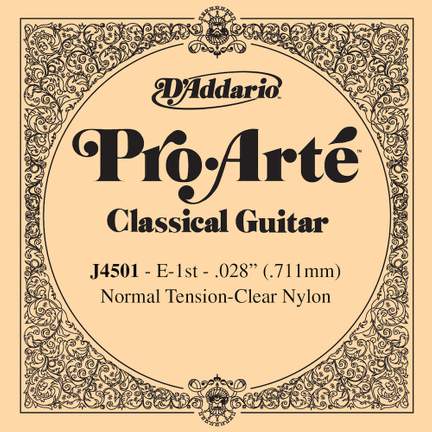 D'Addario J4501 Pro-Arte Nylon Classical Guitar Single String, Normal Tension, First String