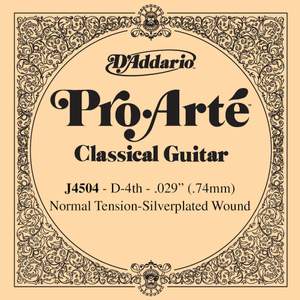 D'Addario J4504 Pro-Arte Nylon Classical Guitar Single String, Normal Tension, Fourth String