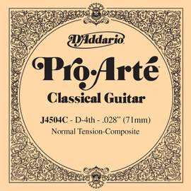 D'Addario J4504C Pro-Arte Composite Classical Guitar Single String, Normal Tension, Fourth String