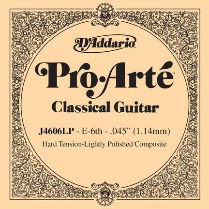 D'Addario J4606LP Pro-Arte Composite Classical Guitar Single String, Hard Tension, Sixth String