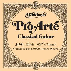 D'Addario J4704 80/20 Bronze Pro-Arte Nylon Classical Guitar Single String, Normal Tension, Fourth String