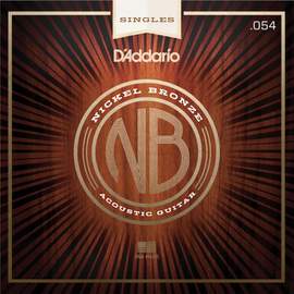 D'Addario NB054 Nickel Bronze Wound Acoustic Guitar Single String, .054
