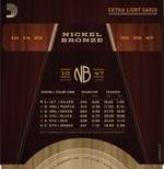 D'Addario NB1047 Nickel Bronze Acoustic Guitar Strings, Extra Light, 10-47 Product Image