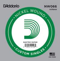 D'Addario NW066 Nickel Wound Electric Guitar Single String, .066