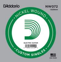 D'Addario NW072 Nickel Wound Electric Guitar Single String, .072