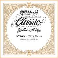 D'Addario NYL028 Rectified Nylon Classical Guitar Single String ,.028