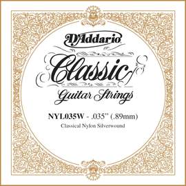D'Addario NYL035W Silver-plated Copper Classical Single String, .035