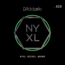 D'Addario NYNW020 NYXL Nickel Wound Electric Guitar Single String, .020