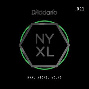 D'Addario NYNW021 NYXL Nickel Wound Electric Guitar Single String, .021