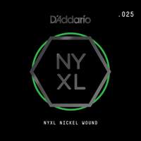 D'Addario NYNW025 NYXL Nickel Wound Electric Guitar Single String, .025