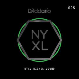 D'Addario NYNW025 NYXL Nickel Wound Electric Guitar Single String, .025