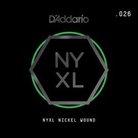 D'Addario NYNW026 NYXL Nickel Wound Electric Guitar Single String, .026