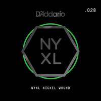 D'Addario NYNW028 NYXL Nickel Wound Electric Guitar Single String, .028