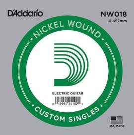 D'Addario NW018 Nickel Wound Electric Guitar Single String, .018