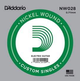 D'Addario NW028 Nickel Wound Electric Guitar Single String, .028