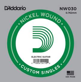 D'Addario NW030 Nickel Wound Electric Guitar Single String, .030