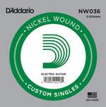 D'Addario NW036 Nickel Wound Electric Guitar Single String, .036 Product Image