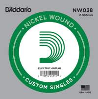 D'Addario NW038 Nickel Wound Electric Guitar Single String, .038