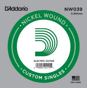 D'Addario NW039 Nickel Wound Electric Guitar Single String, .039