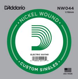 D'Addario NW044 Nickel Wound Electric Guitar Single String, .044