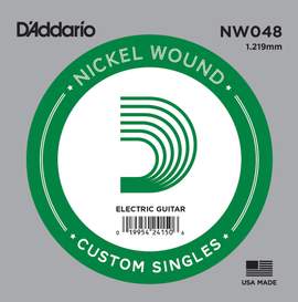 D'Addario NW048 Nickel Wound Electric Guitar Single String, .048