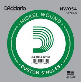 D'Addario NW054 Nickel Wound Electric Guitar Single String, .054