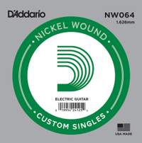 D'Addario NW064 Nickel Wound Electric Guitar Single String, .064