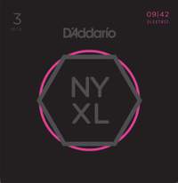 D'Addario NYXL0942-3P Nickel Wound Electric Guitar Strings, Super Light, 9-42, 3 Sets