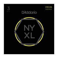 D'Addario NYXL0946-P Nickel Wound Electric Guitar Strings, Super Light Top / Regular Bottom, 9-46, 3 Sets