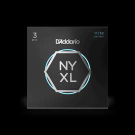 D'Addario NYXL1152 Nickel Wound Electric Guitar Strings, Medium Top / Heavy Bottom, 11-52, 3 Sets 