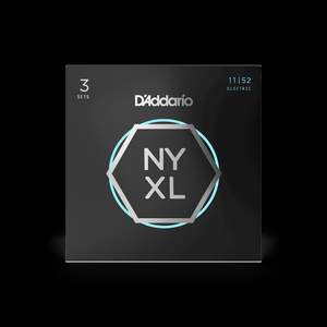 D'Addario NYXL1152 Nickel Wound Electric Guitar Strings, Medium Top / Heavy Bottom, 11-52, 3 Sets