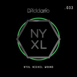 D'Addario NYNW033 NYXL Nickel Wound Electric Guitar Single String, .033