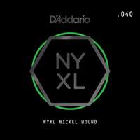D'Addario NYNW040 NYXL Nickel Wound Electric Guitar Single String, .040