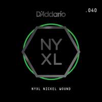 D'Addario NYNW040 NYXL Nickel Wound Electric Guitar Single String, .040