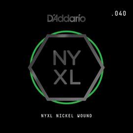 D'Addario NYNW040 NYXL Nickel Wound Electric Guitar Single String, .040