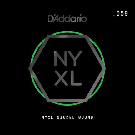 D'Addario NYNW059 NYXL Nickel Wound Electric Guitar Single String, .059