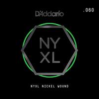 D'Addario NYNW060 NYXL Nickel Wound Electric Guitar Single String, .060