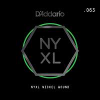 D'Addario NYNW063 NYXL Nickel Wound Electric Guitar Single String, .063