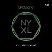 D'Addario NYNW068 NYXL Nickel Wound Electric Guitar Single String, .068