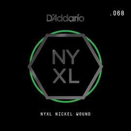 D'Addario NYNW068 NYXL Nickel Wound Electric Guitar Single String, .068