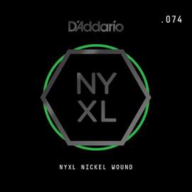 D'Addario NYNW074 NYXL Nickel Wound Electric Guitar Single String, .074