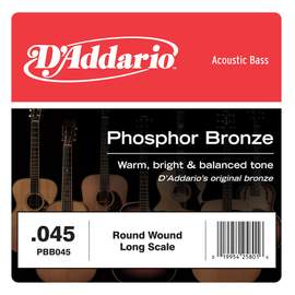 D'Addario PBB045 Phosphor Bronze Acoustic Bass Single Strings Long Scale, .045