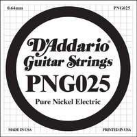 D'Addario PNG025 Pure Nickel Electric Guitar Single String, .025