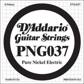 D'Addario PNG037 Pure Nickel Electric Guitar Single String, .037