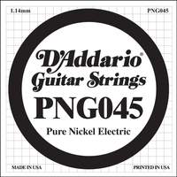 D'Addario PNG045 Pure Nickel Electric Guitar Single String, .045