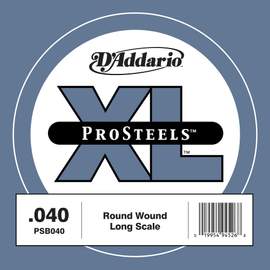D'Addario PSB040 ProSteels Bass Guitar Single String, Long Scale, .040