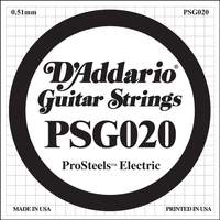 D'Addario PSG020 ProSteels Electric Guitar Single String, .020